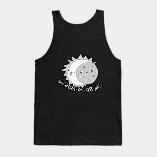 Total Solar Eclipse April 2024 Black & White Cute Moon and Sun Tank Top